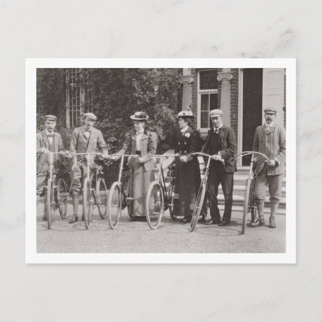 Cartão Postal Grupo de bicyclists de Edwardian, 1900s adiantados (Frente)