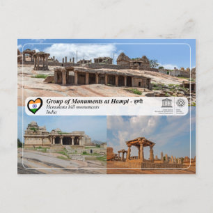 Cartão Postal Grupo de Monumentos em Hampi - Templo de Hemakuta