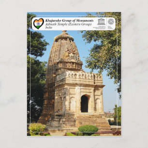 Cartão Postal Grupo Khajuraho de Monumentos - Templo de Adinath