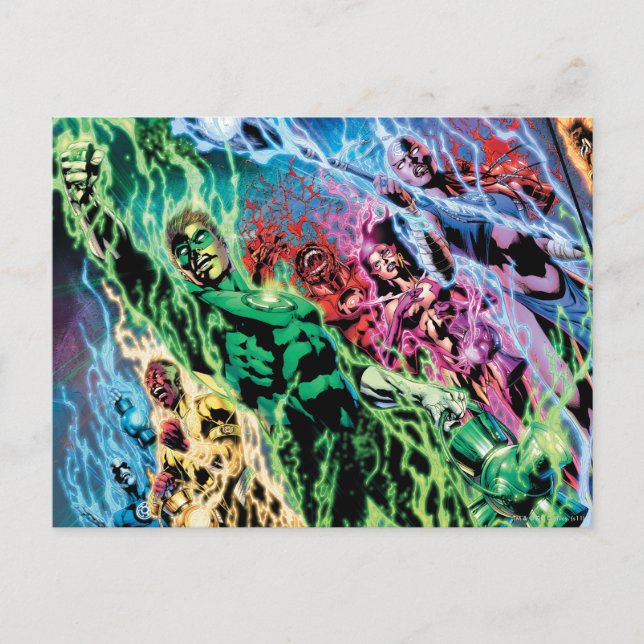 Cartão Postal Grupo Lanterna Verde - Cor (Frente)