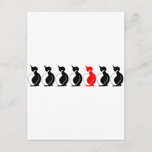 Cartão Postal Grupo Round Penguin