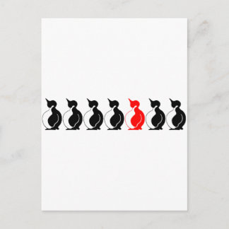 Cartão Postal Grupo Round Penguin
