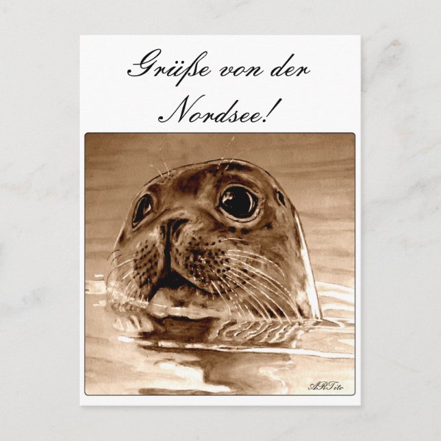 Cartão Postal Grüße von der Nordsee! (Frente)