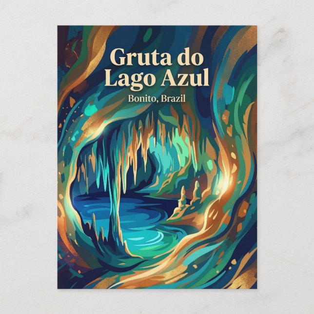 Cartão Postal Gruta do Lago Azul Brazil (Frente)