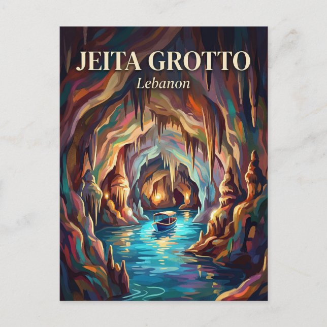 Cartão Postal Gruta Jeita Líbano (Frente)