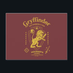 Cartão Postal GRYFFINDOR™ Determination Courage Bravery Crest<br><div class="desc">Show your house pride with this bold Gryffindor™ crest design, celebrating the values that define the bravest of witches and wizards. Featuring the iconic lion standing proudly before a shield, this striking artwork highlights Gryffindor’s core traits — Courage, Determination, and Bravery — in a powerful, vintage-inspired layout. The rich house...</div>