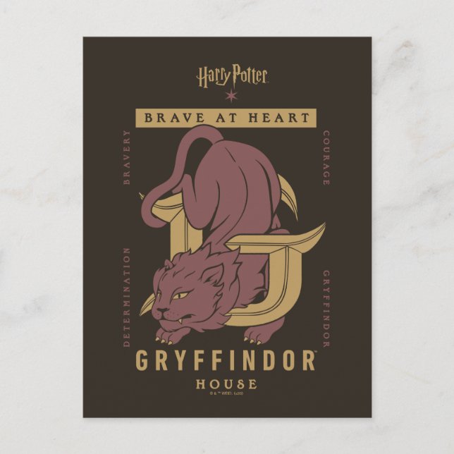 Cartão Postal GRYFFINDOR™ House Brave at Heart (Frente)
