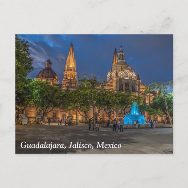 Cartão Postal Guadalajara, Jalisco, Catedral do México (Frente)