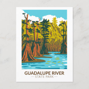 Cartão Postal Guadalupe River Park Texas Vintage
