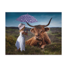 GUARDA-CHUVA MENINA YAK ENGRAÇADO POSTCROSSING