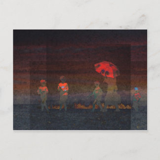 Cartão Postal Guarda-chuva vermelha