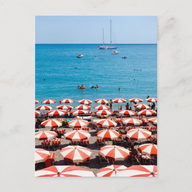 Cartão Postal Guarda-chuvas Na Costa Amalfitan (Frente)
