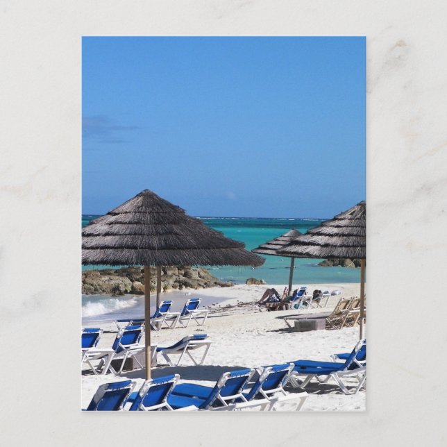 Cartão Postal Guarda-chuvas nas Bahamas (Frente)