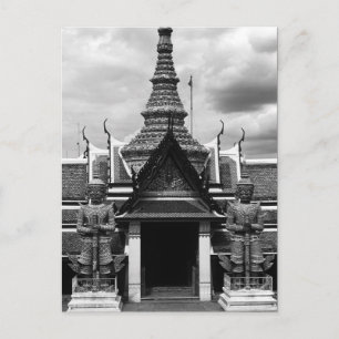 Cartão Postal Guarda Demônio Vintage Tailândia Bangkok Wat Phra