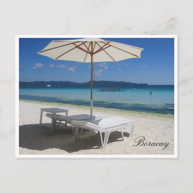 Cartão Postal guarda-sol boracay (Frente)