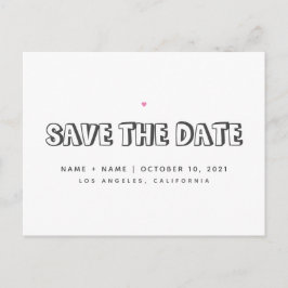 Cartão Postal Guardar o Anúncio de casamento simples de data-lim