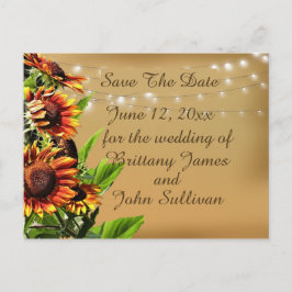 Cartão Postal Guardar o Anúncio de Data, Girassóis