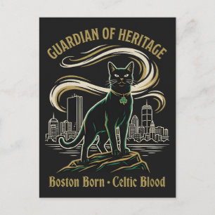 Cartão Postal Guardião do Patrimônio Boston Celtic Cat