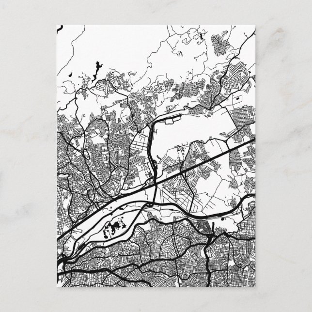 Cartão Postal Guarulhos Brazil Map (Frente)