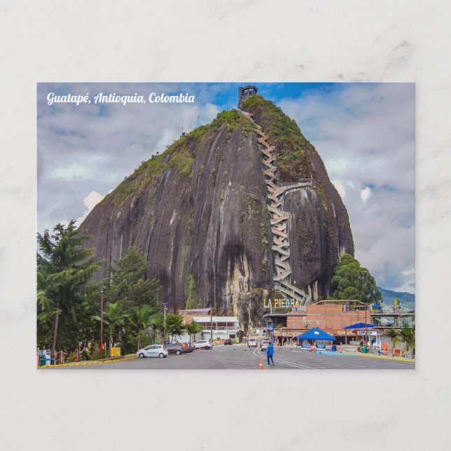 Cartão Postal Guatapé, Antioquia, Colômbia, Piedra del Peñol (Frente)