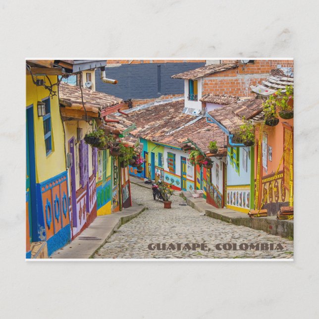 Cartão Postal Guatapé, Rua Colorida Colômbia (Frente)