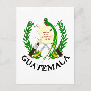Cartão Postal GUATEMALA - emblema/pavilhão/casaco de armas/sím