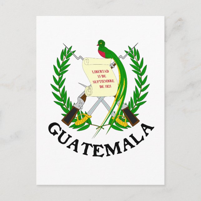 Cartão Postal GUATEMALA - emblema/pavilhão/casaco de armas/símbo (Frente)