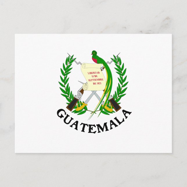 Cartão Postal GUATEMALA - emblema/pavilhão/casaco de armas/símbo (Frente)