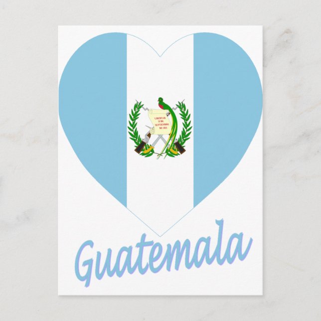 Cartão Postal Guatemala Flag Heart (Frente)