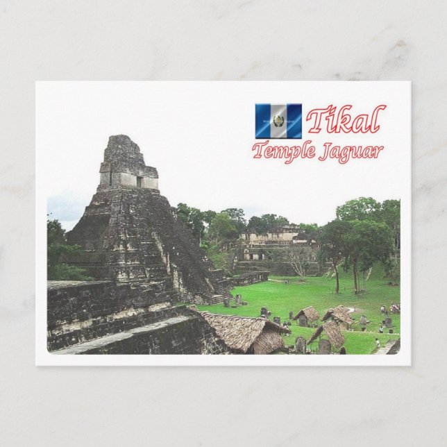 Cartão Postal Guatemala - Tikal - Templo Jaguar - (Frente)