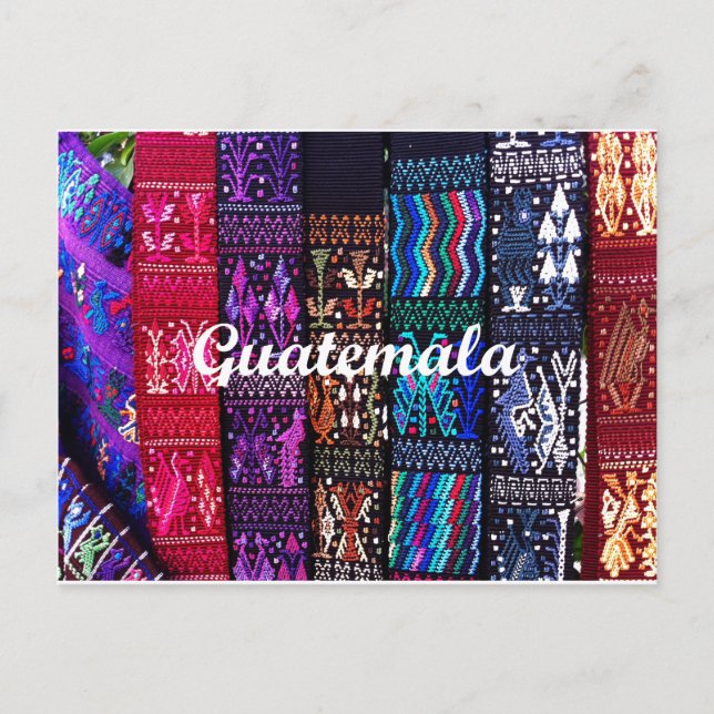 Cartão Postal Guatemalan textile designs. (Frente)