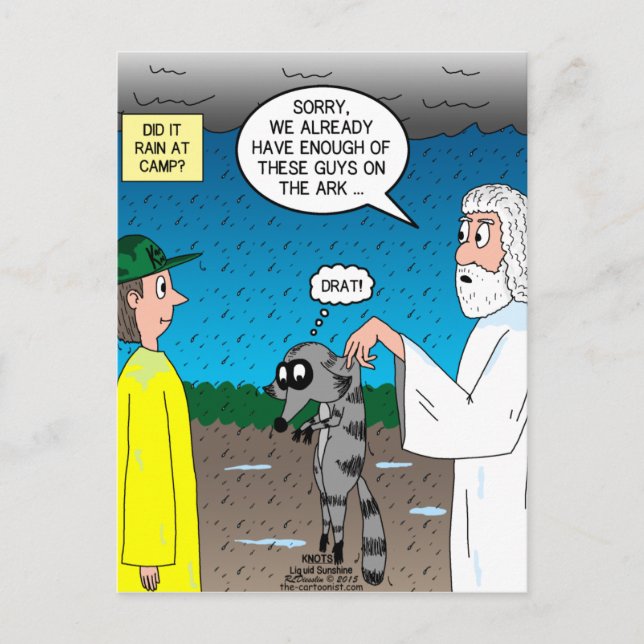 Cartão Postal Guaxinins na arca (Frente)