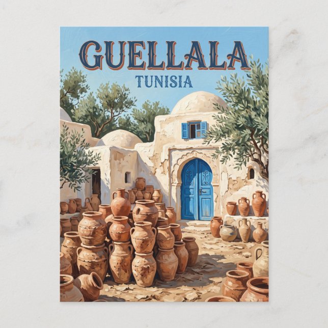 Cartão Postal Guellala Tunísia (Frente)