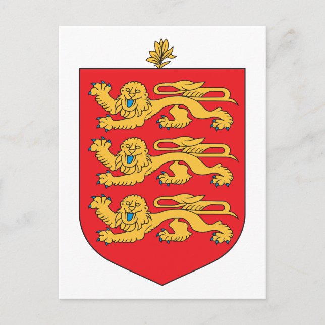 Cartão Postal Guernsey Casaco de Armas (Frente)