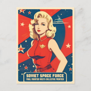 Cartão Postal Guerra Fria Engraçada Humor Espacial da URSS sovié
