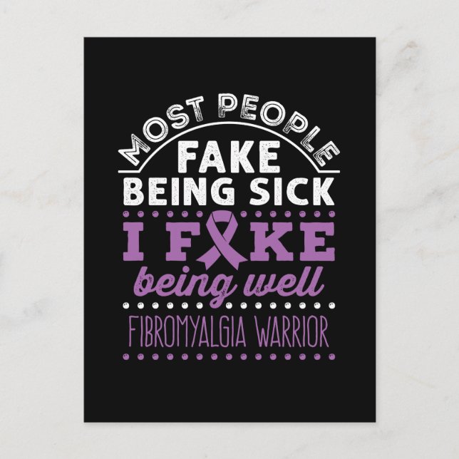 Cartão Postal Guerreiro da Conscientização da Fibromialgia Fingi (Frente)