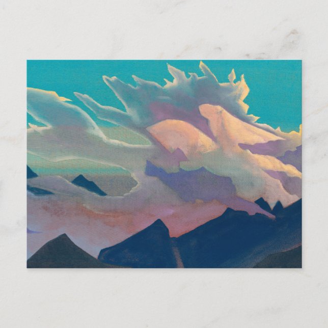 Cartão Postal Guerreiro da Luz, 1933 por Nicholas Roerich (Frente)