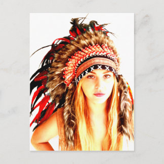 Cartão Postal guerreiro indiano