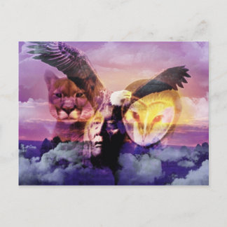 Cartão Postal Guerreiro Indiano Nativo Americano