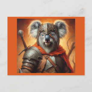 Cartão Postal Guerreiro Koala Fantasy