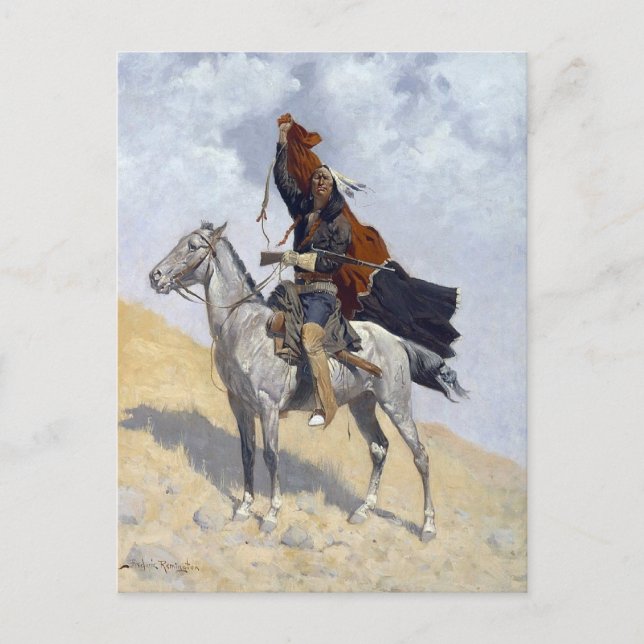 Cartão Postal Guerreiro Nativo Americano Apache (Frente)