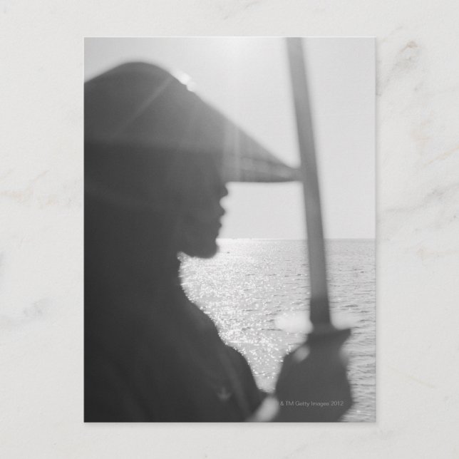 Cartão Postal Guerreiro Samurai segurando espada (Frente)