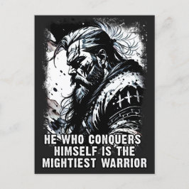 Cartão Postal Guerreiro Viking Mitologia Nórdica Palavras podero