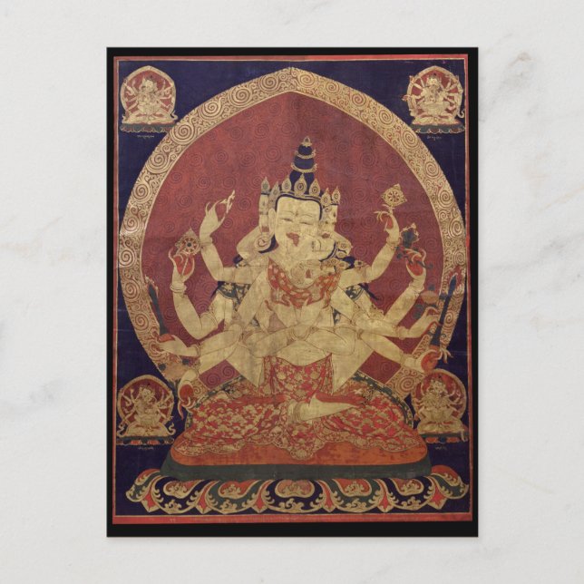 Cartão Postal Guhyasamaja Deidade Budista Tibetana (Frente)