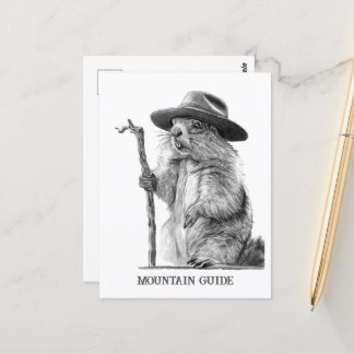Cartão Postal Guia de montanha - design de marmota