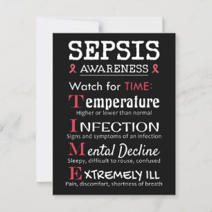 Cartão Postal Guia do Tempo do Sepsis Awarness Watch for TIME
