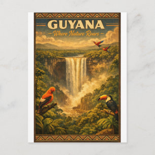 Cartão Postal GUIANA – Onde a Natureza Rugue