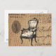 Cartão Postal guião francês burlap Paris rococo cadeira (Frente/Verso)