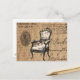 Cartão Postal guião francês burlap Paris rococo cadeira (Frente/Verso In Situ)