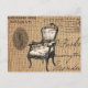 Cartão Postal guião francês burlap Paris rococo cadeira (Frente)